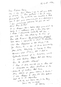 Letter from EH Gombrich