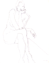 Gesture - Seated Nude Female Facing Forward
