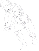 Gesture - Standing Male Nude Bent Over