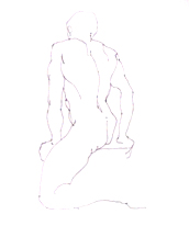 Gesture - Seated Nude Male with Twist