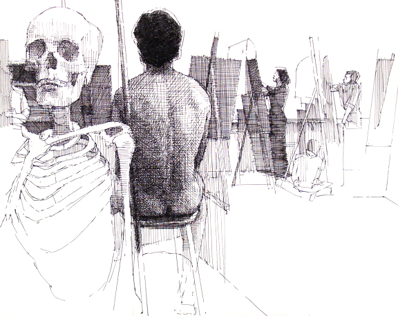 Male Nude with Skeleton