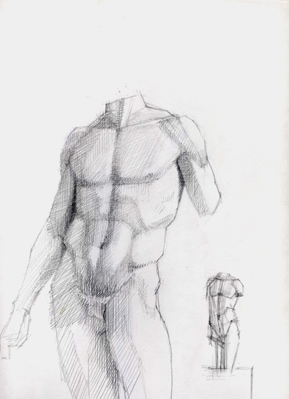 Male Torso with Study