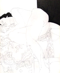 Reclining Female Nude on Floral Drapery