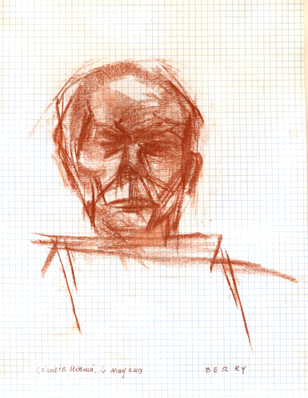 Self Portrait Sanguin with Board