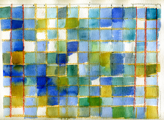 Watercolor Grid Six