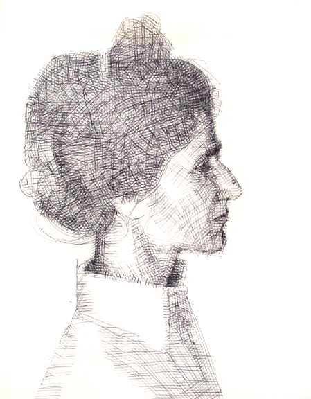 Janet, Profile, Pen and Ink